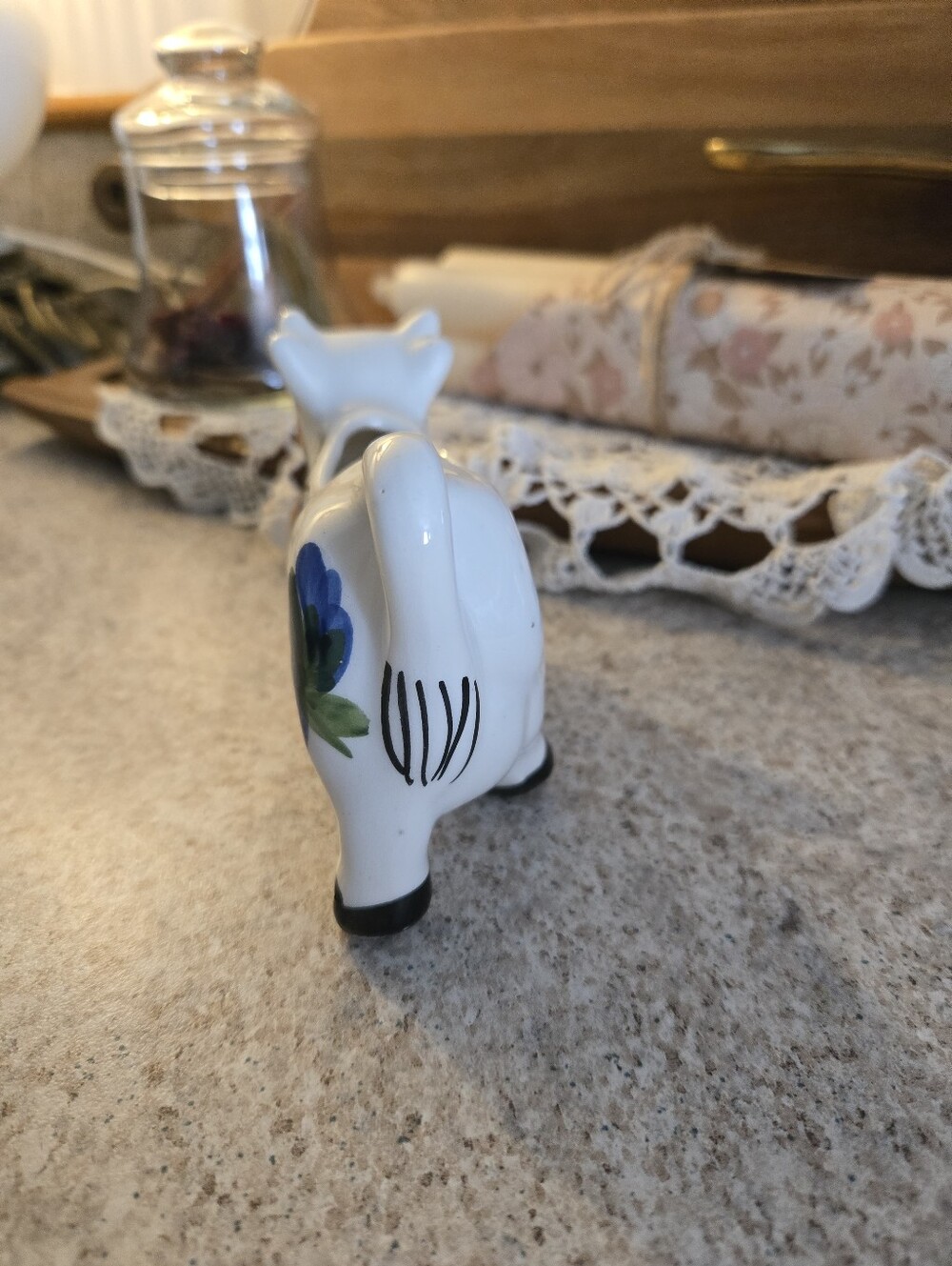 Vintage FRIÜL Ceramic Cow Creamer | Floral Hand Painted Farmhouse Cottagecore - Picture 4 of 8